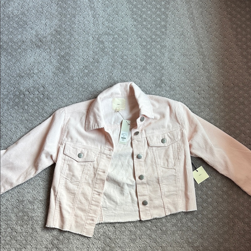 tgla by francesca’s pink corduroy button jacket